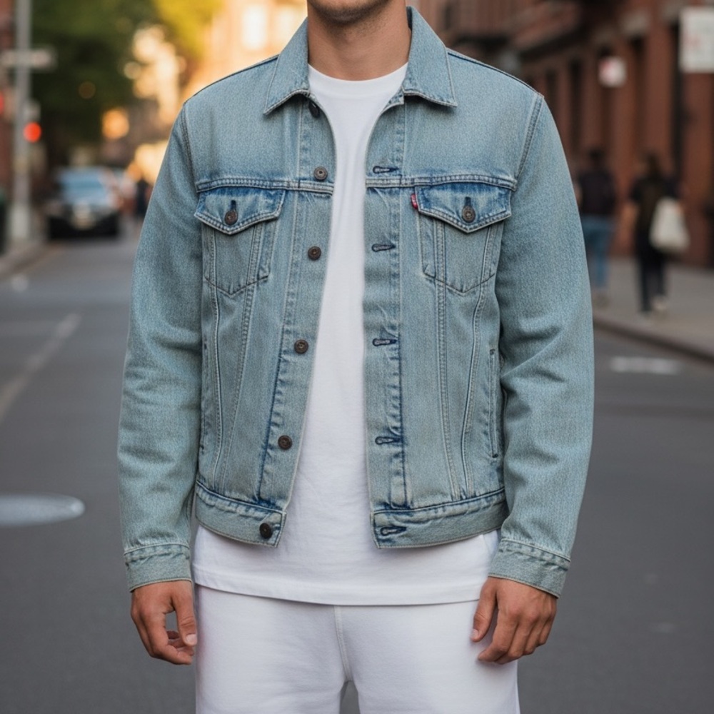 Levi's Faded Blue Tucker Premium Denim Jacket - Picture 2 of 13